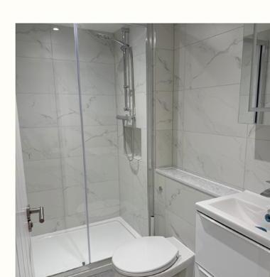 Marble styled ensuite bathroom